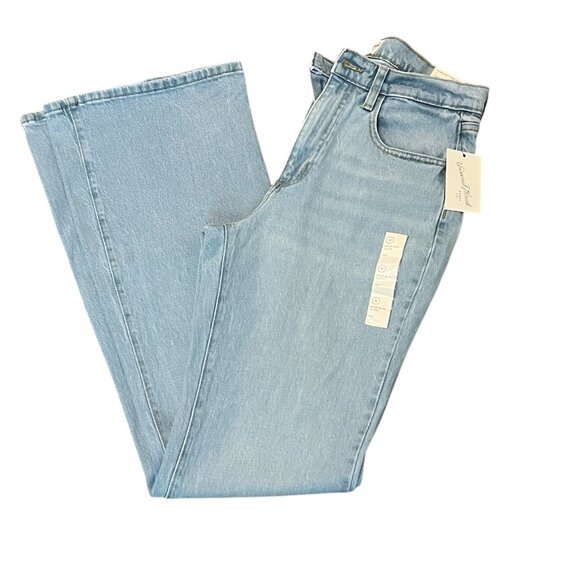 Universal Thread Women's High Waist Light Blue Flare Cotton Jeans Size: 8 Long - Picture 2 of 8